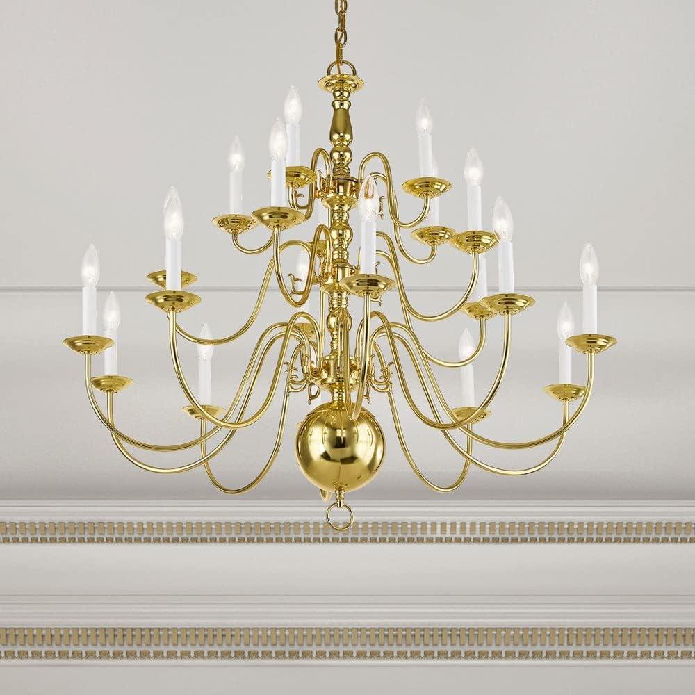 Bronze 36-Inch 20-Light Candelabra Chandelier