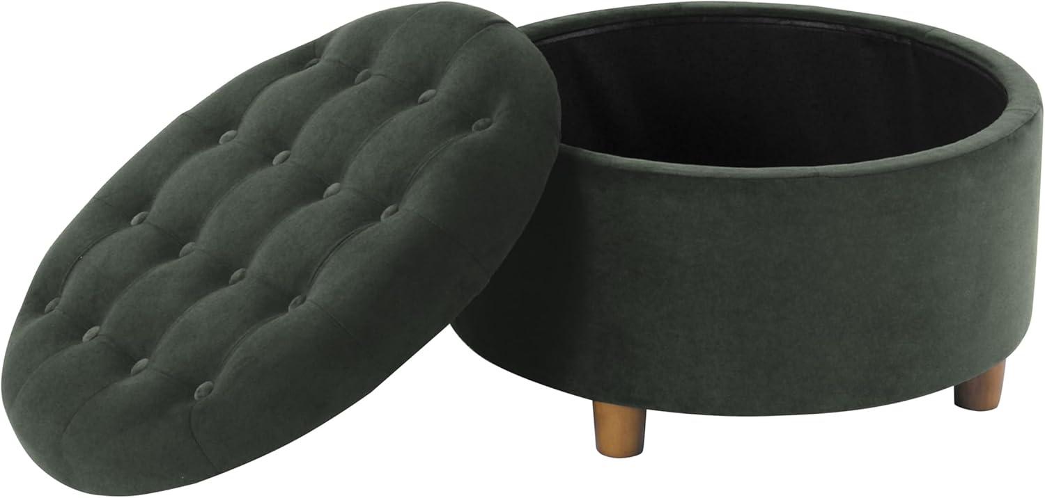 Tufted Round Storage Ottoman Velvet - HomePop