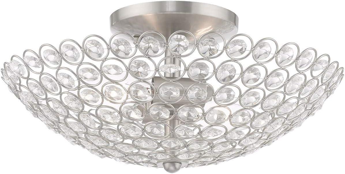 Livex Lighting Cassandra 2 - Light Semi-Flush Mount in  Brushed Nickel