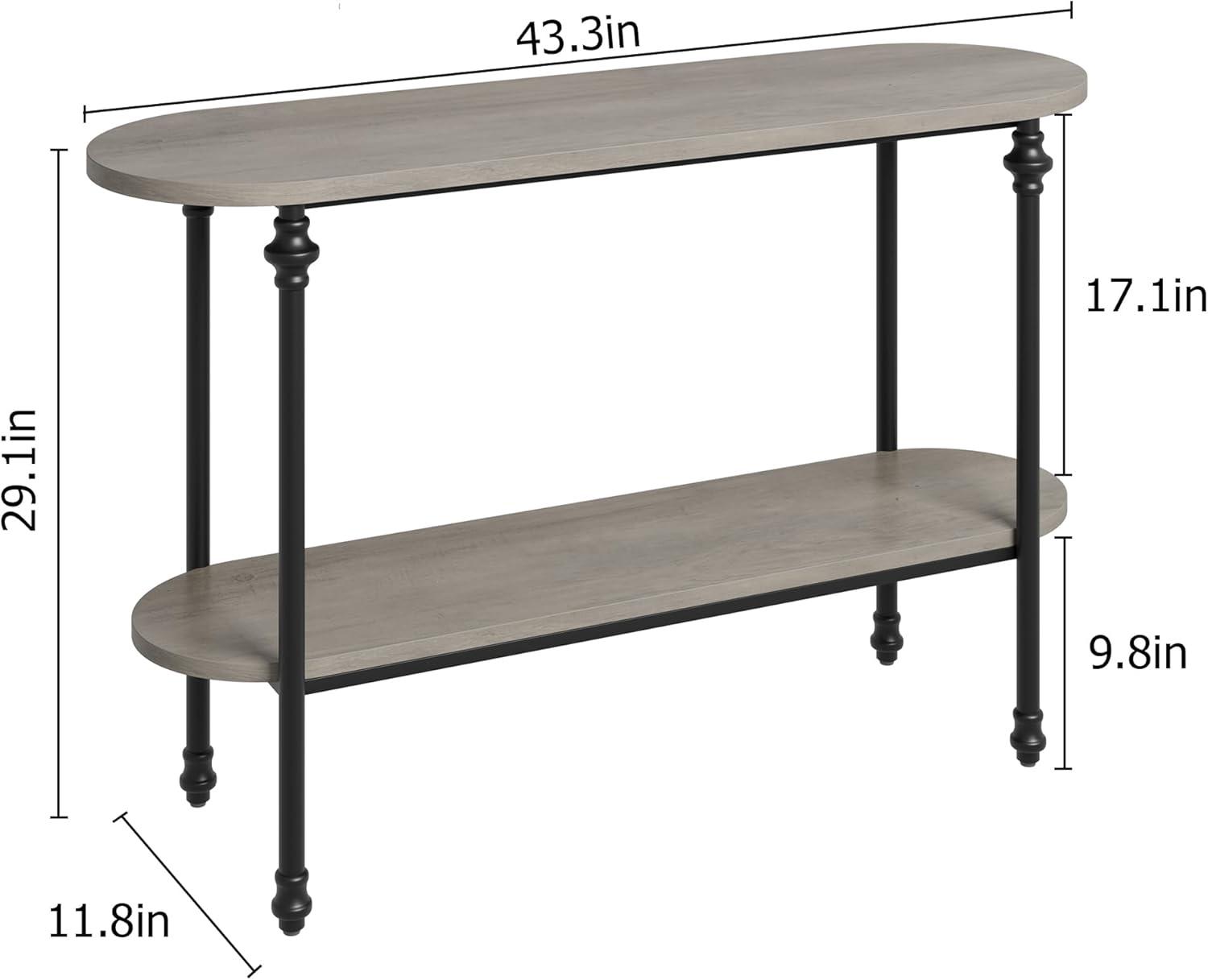 Danolapsi Console Table Sofa Table,2 Tier Entryway Table Foyer Table with Metal Frame and MDF,43.3" Entryway Table with Storage,Behind Couch Table for Living Room,Hallway,Entryway