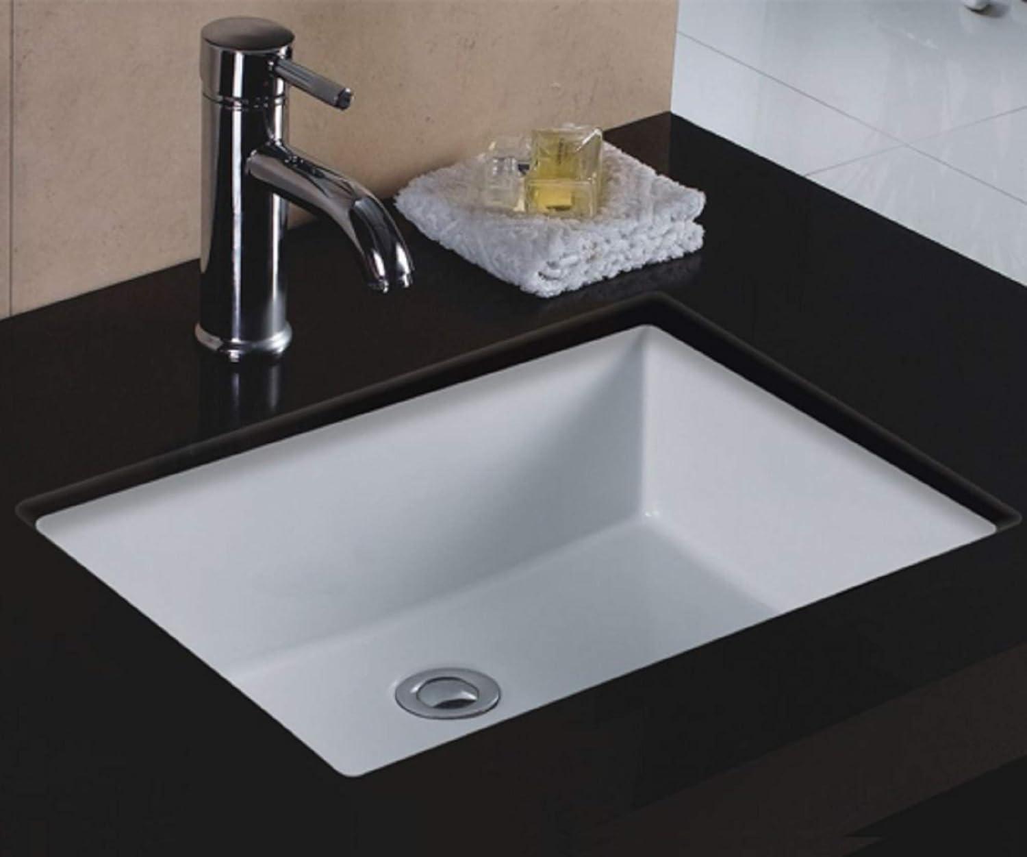 Wells Sinkware Rhythm Series 15.5'' Ceramic Rectangular Bathroom Sink with Overflow