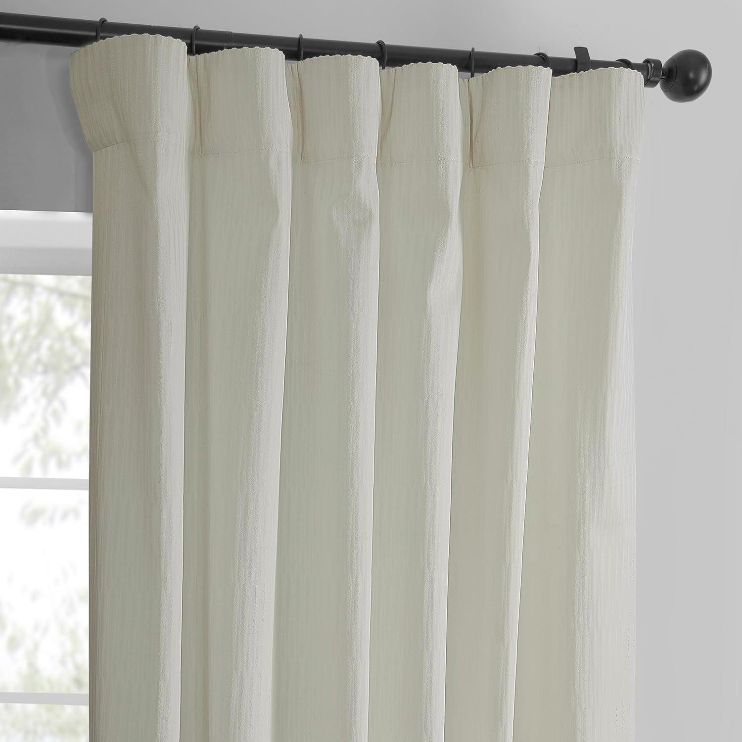 Ivory Velvet Room Darkening Ground Length Curtain Panel