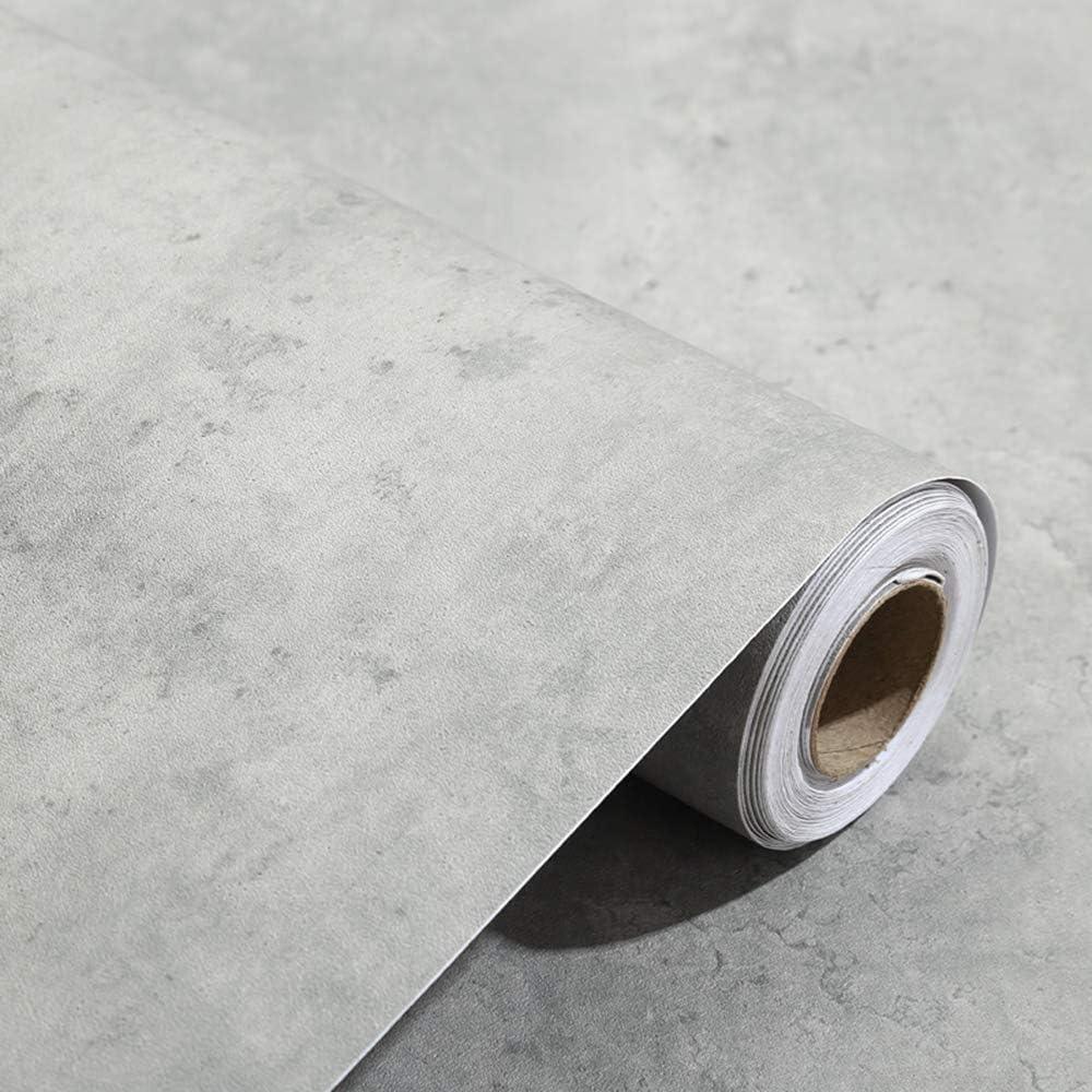 TAOGIFT 24x117 Inches 3D Textured Peel and Stick Concrete Wallpaper Grey Cement Contact Paper for Walls Kitchen Cabinets Countertop Bathroom Bedroom Furniture