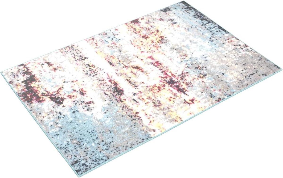 World Rug Gallery Distressed Abstract Watercolor Area Rug