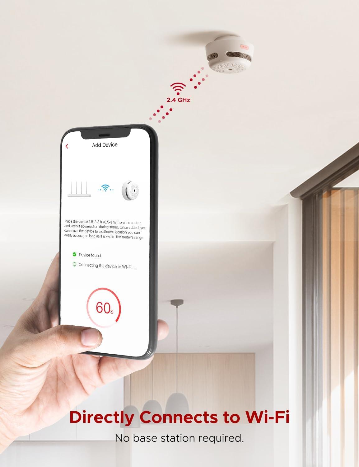 X-Sense Wi-Fi Smart Smoke Detector Fire Alarm with Replaceable Battery, Real-Time App Notifications, XS01-WX, 1-Pack