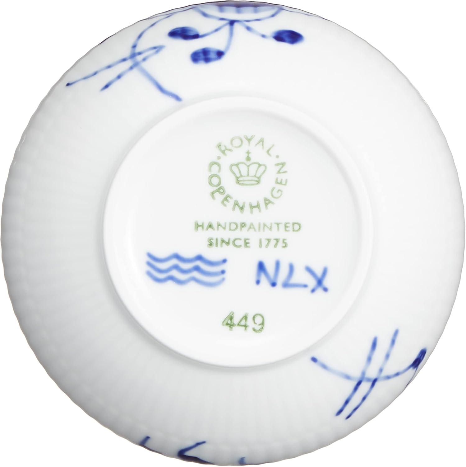 Blue Fluted Mega Hand-Painted Ceramic Fruit Serving Bowl