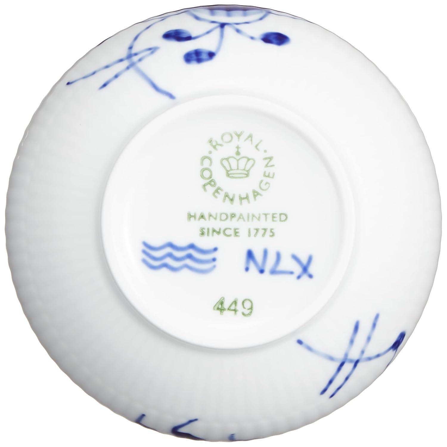 Blue Fluted Mega Hand-Painted Ceramic Fruit Serving Bowl