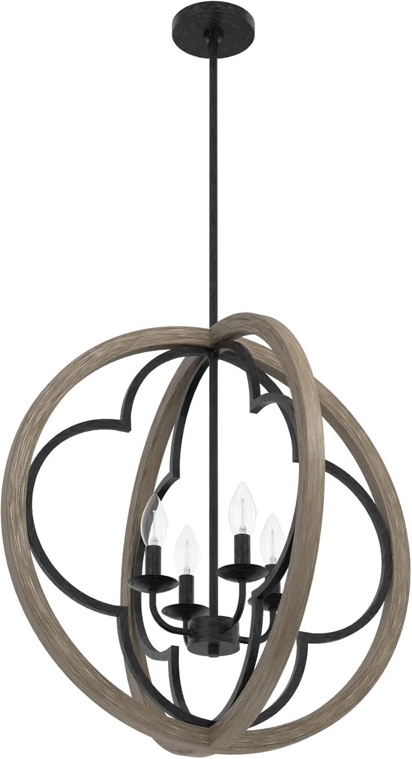 19096-Hunter Fans-Gablecrest 4-Light Pendant in Transitional Style-24 Inches Wide by 24 Inches High-Painted Concrete Finish