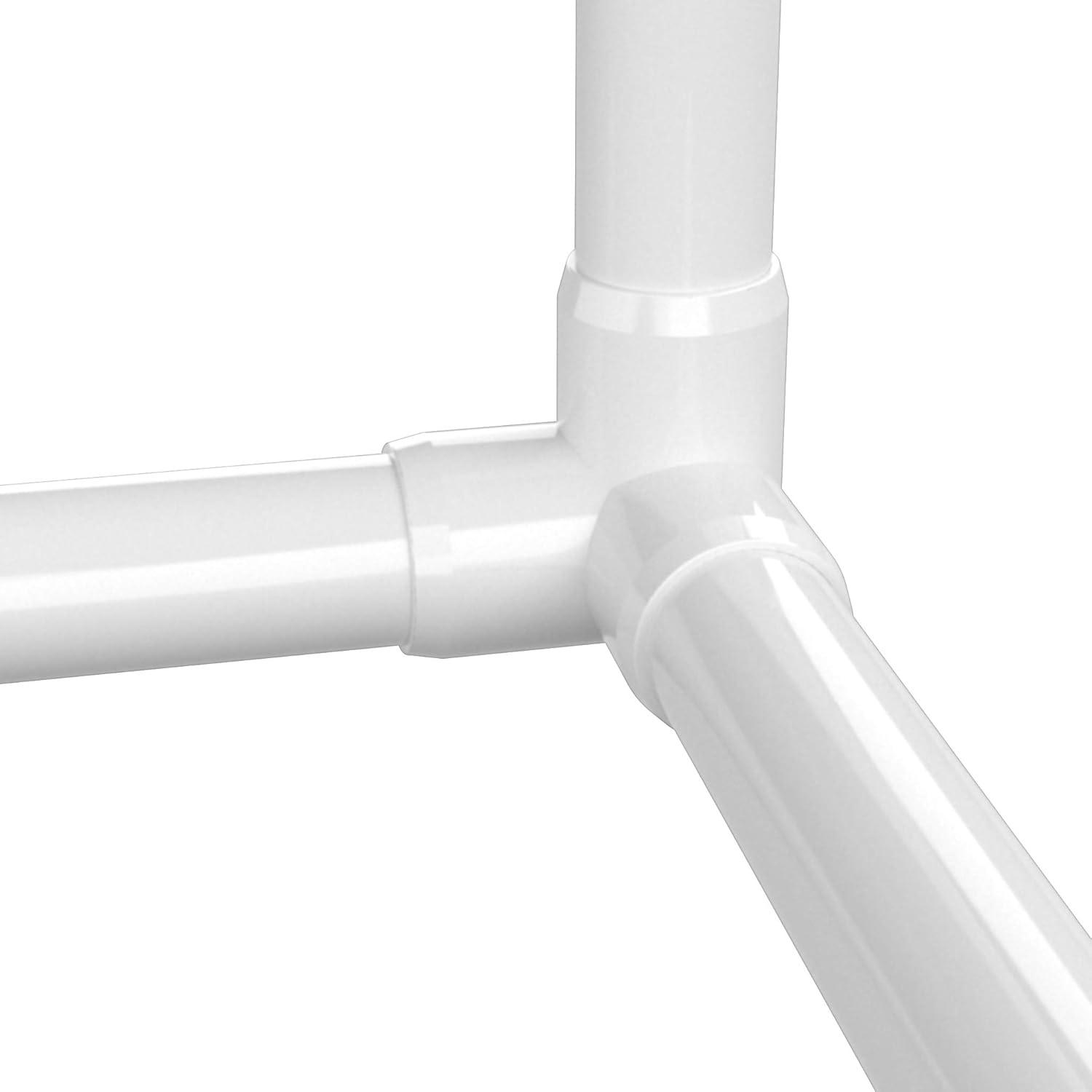 FORMUFIT 1/2" 3-Way Elbow Furniture Grade PVC Fitting in White, Made In USA, UV-Resistant, Impact-Proof, 0.840" Actual Socket Diameter (10-Pack) - F0123WE-WH-10