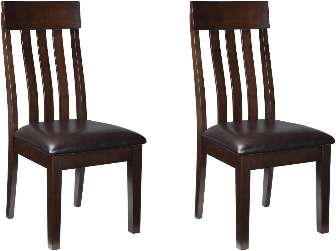 Haddigan Dark Brown Upholstered Wood Side Chair Set