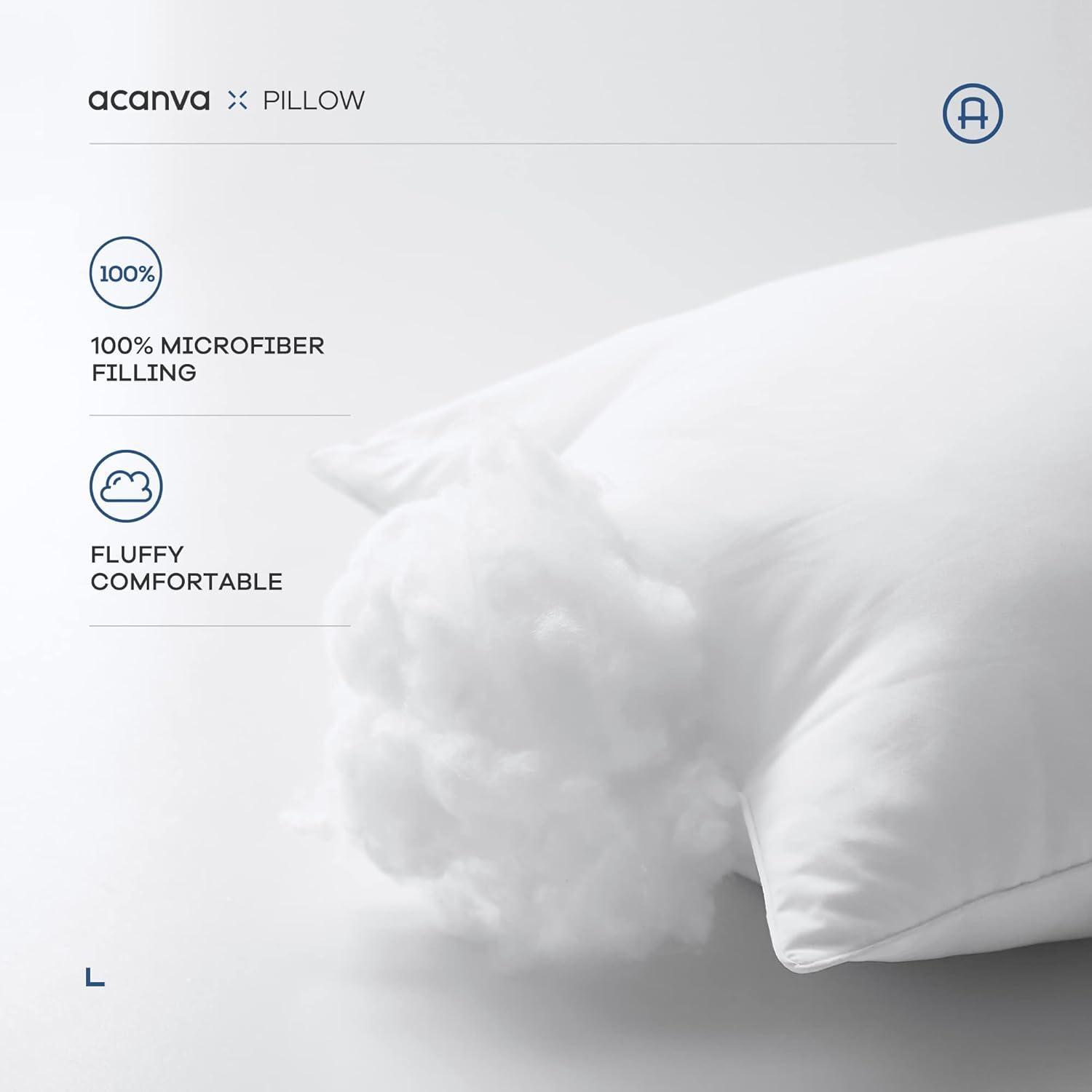 Acanva Decorative Square Throw Pillow Inserts Hypoallergenic Form Stuffer Cushion Sham Filler, 14x14, White, 2 Piece