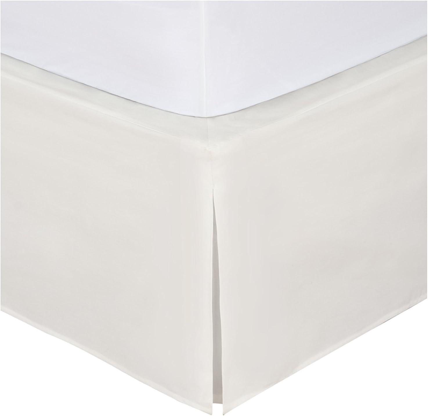 Ivory Full Polyester Tailored Bed Skirt with 14" Drop