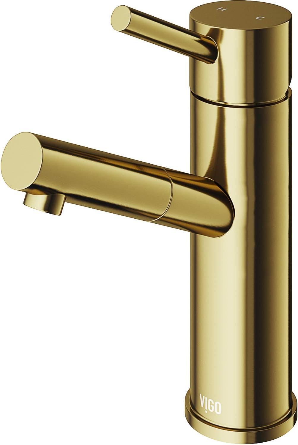 Noma 7.75" Matte Gold Single Handle Deck-Mount Bathroom Faucet