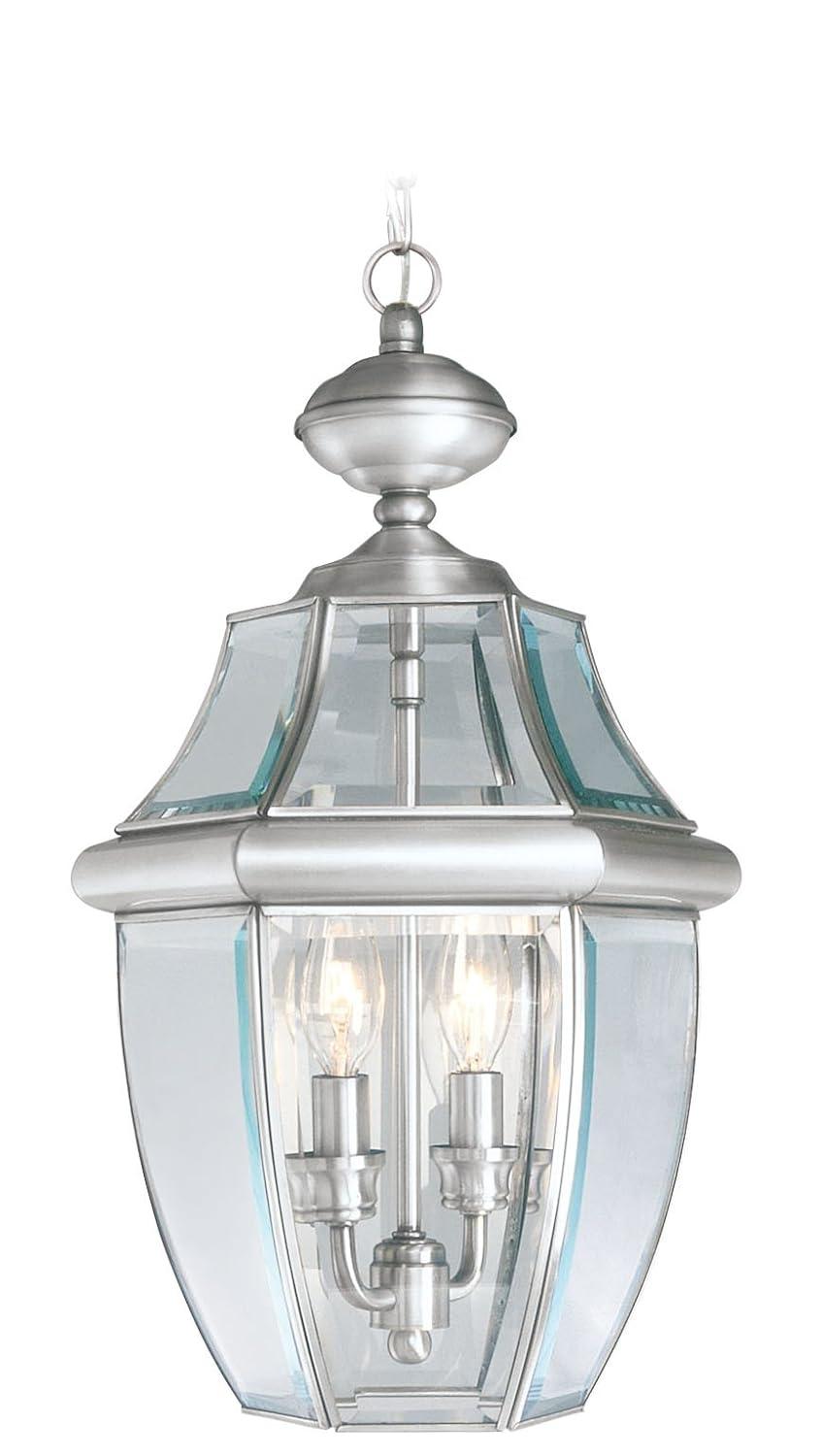2 Light Outdoor Chain Lantern Pendant with Clear Glass Shade