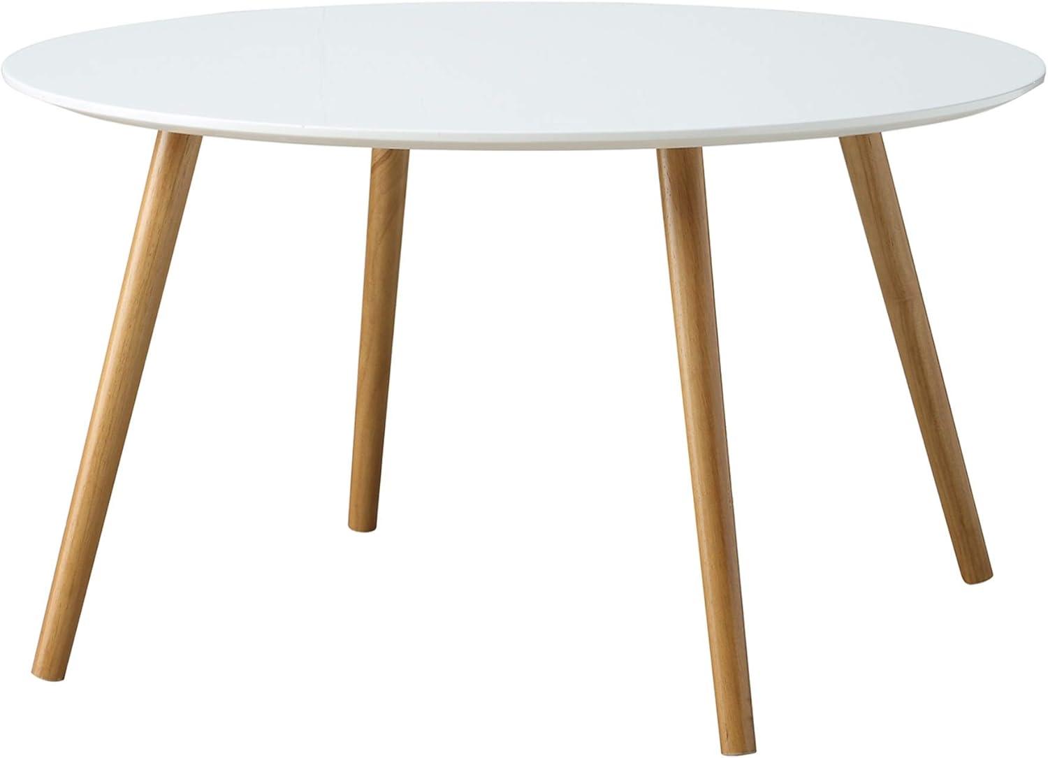 Convenience Concepts Oslo 32" Round Coffee Table in Glossy White Wood Finish