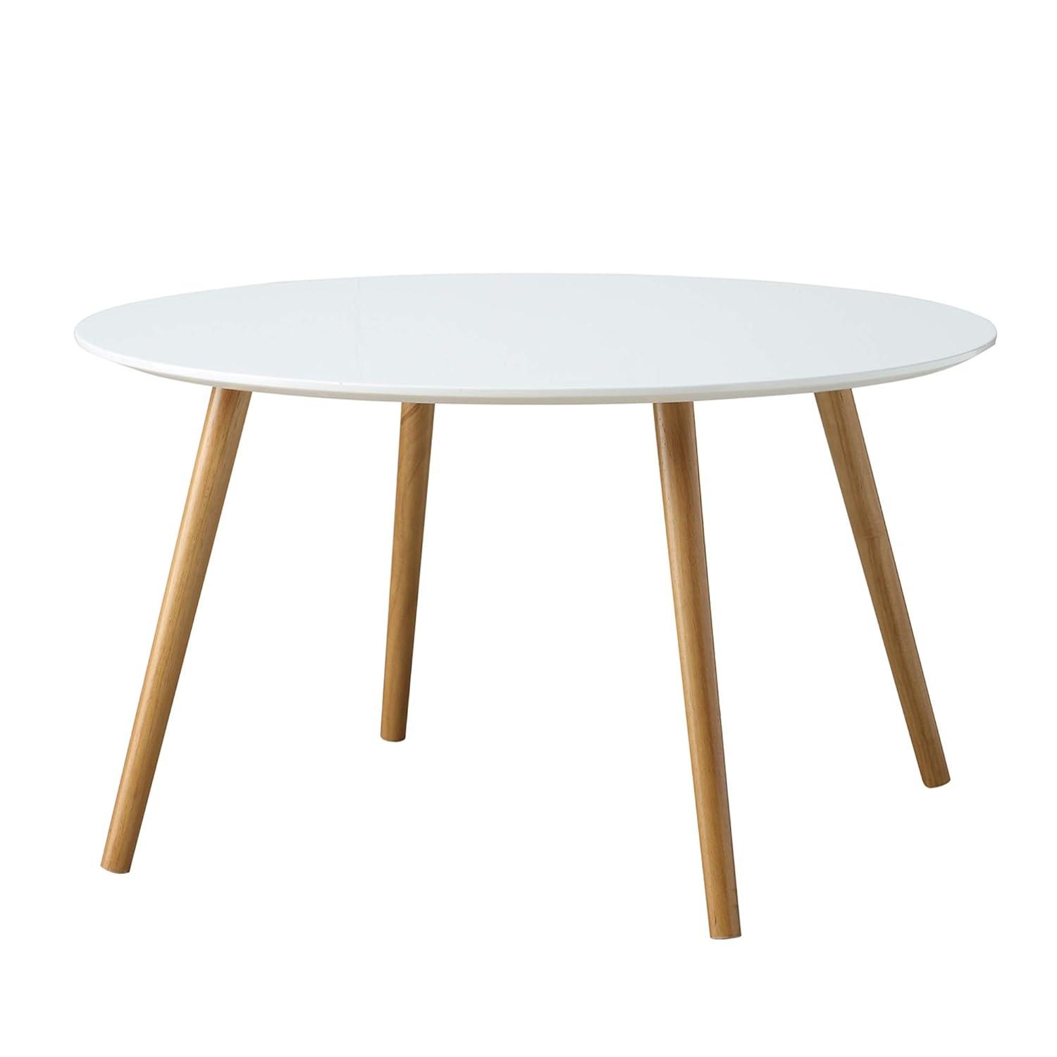 Convenience Concepts Oslo 32" Round Coffee Table in Glossy White Wood Finish