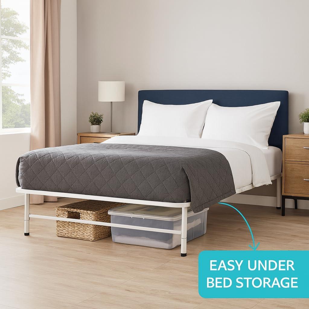 Alwyn Home Muscoy 14" Foldable Steel Bed Frame, No Box Spring Needed, Underbed Storage , Easy Assembly & Reviews | Wayfair