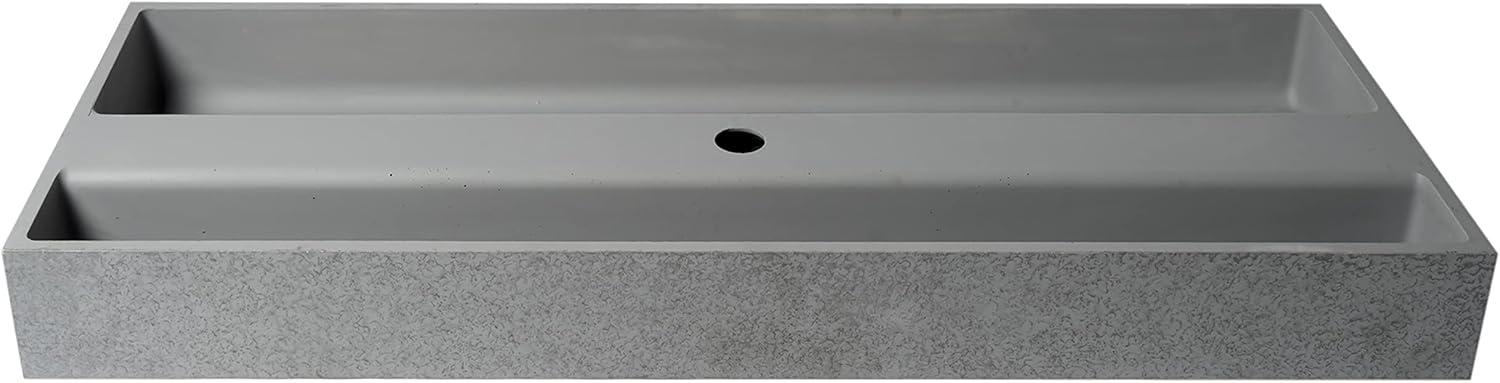 Alfi Brand 18'' Matte Gray Concrete Rectangular Bathroom Sink