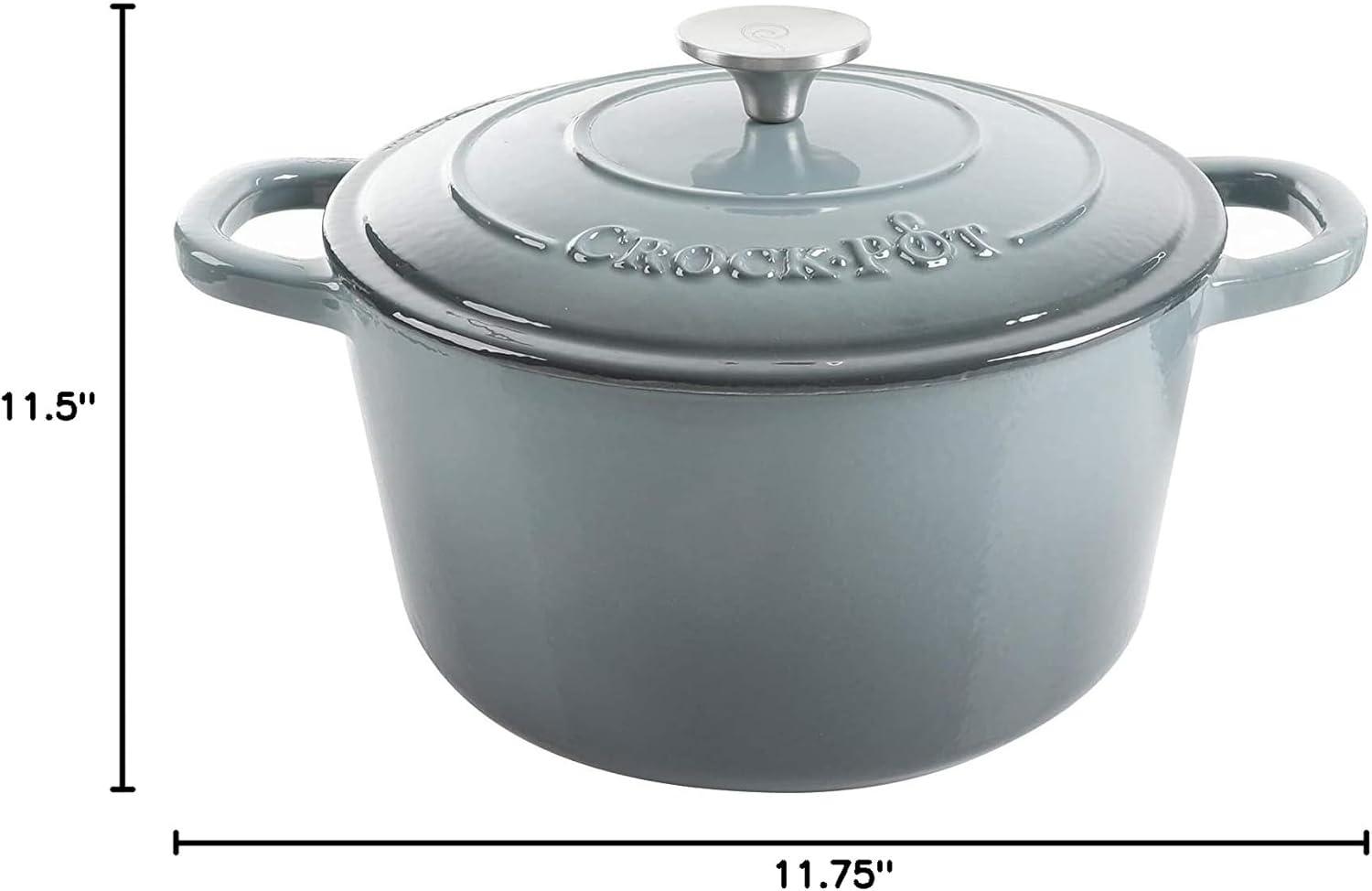 Slate Gray 5-Quart Enameled Cast Iron Dutch Oven