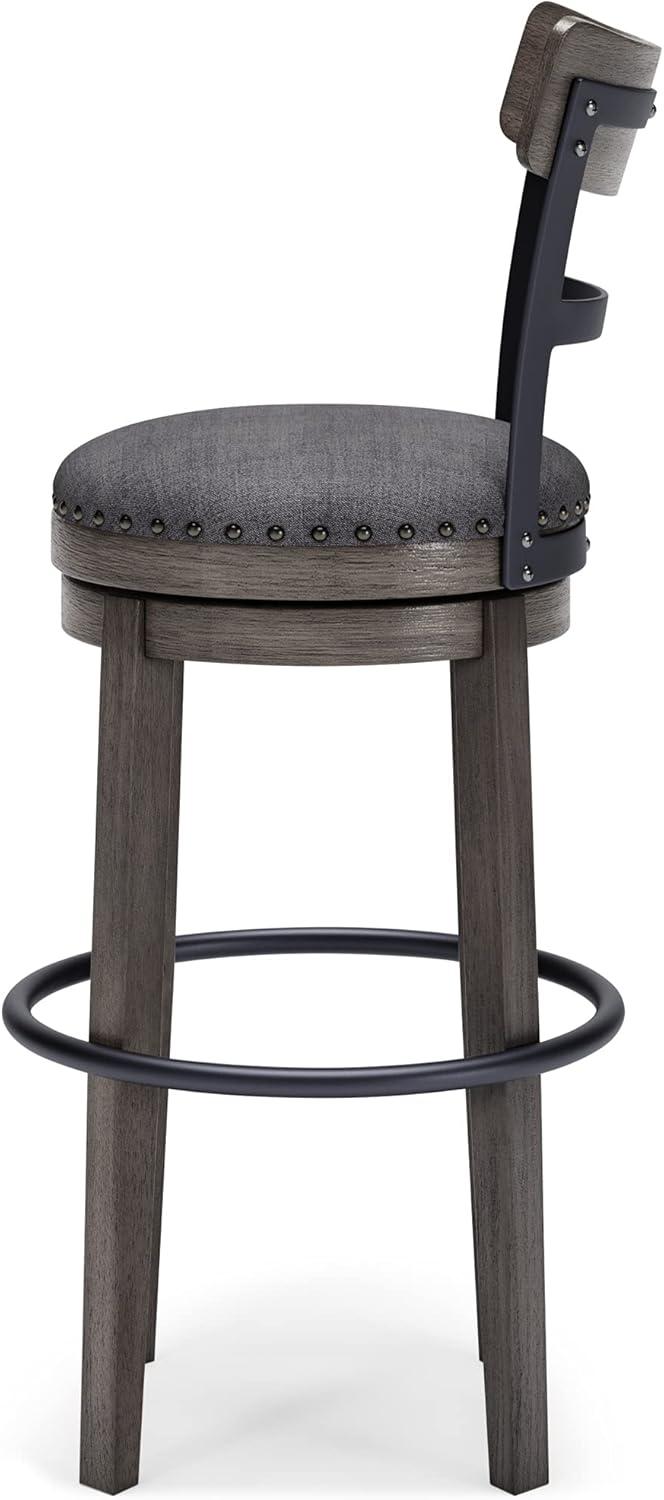 Caitbrook Barstool Gray - Signature Design by Ashley: Antiqued Finish, Swivel, Nailhead Trim