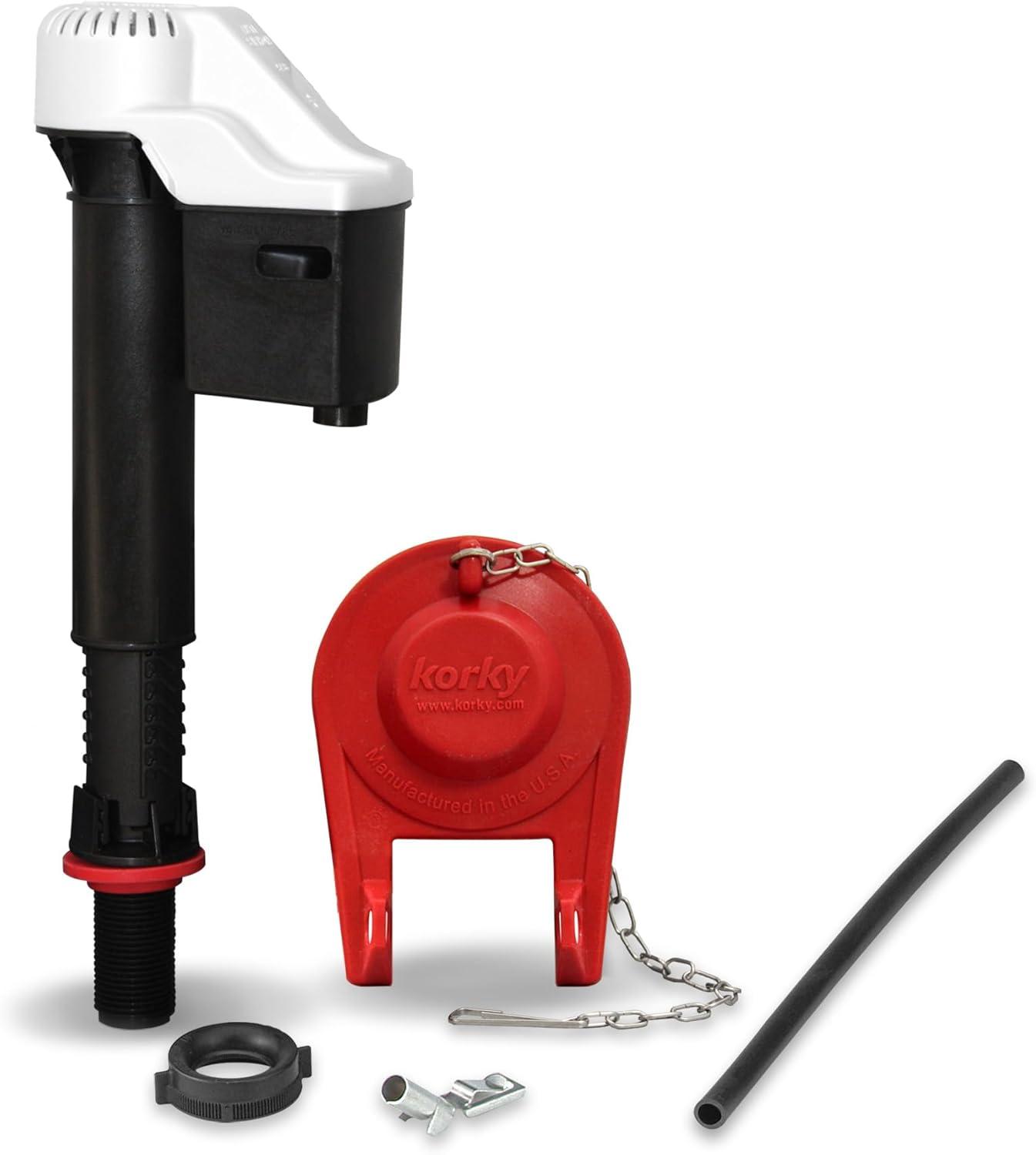Korky QuietFILL Fill Valve and 2 inch Rubber Toilet Flapper Kit, 0.6 lb (818)