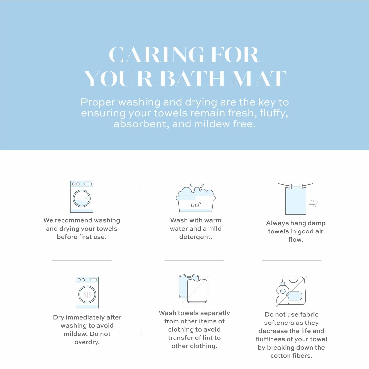 White Classic Cotton Bath Mat Floor Towel [Not a Rug] 2-Pack - 22x34" Pink