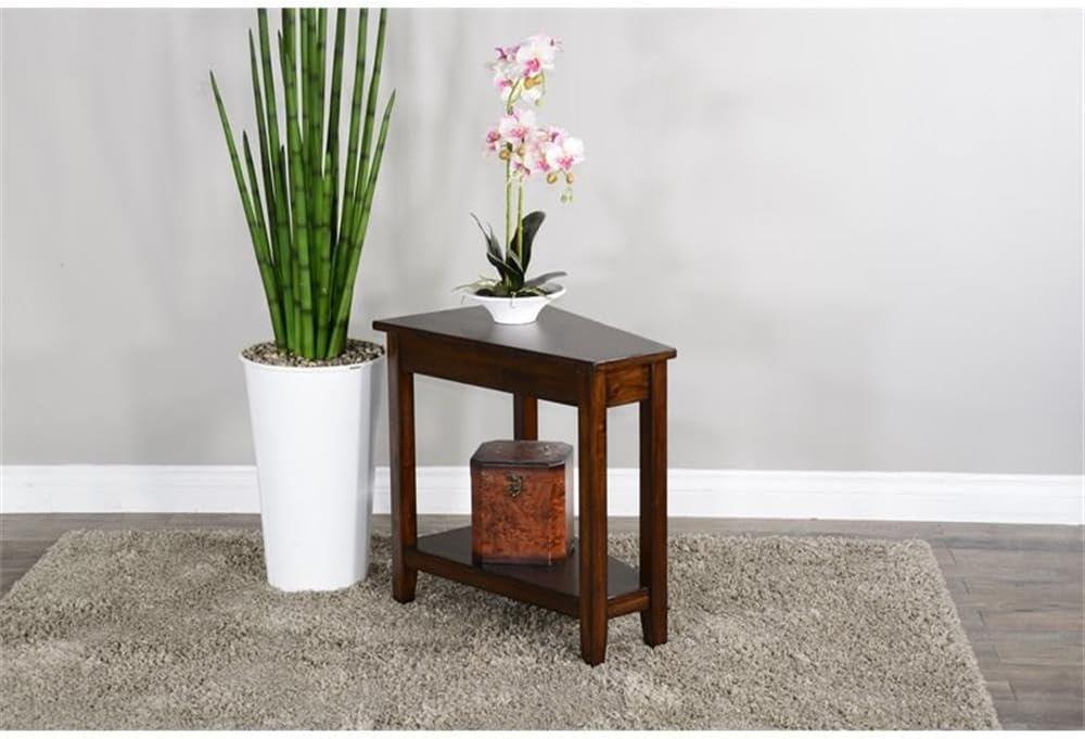 Sunny Designs Santa Fe 16" Transitional Wood Chair Side Table in Dark Chocolate