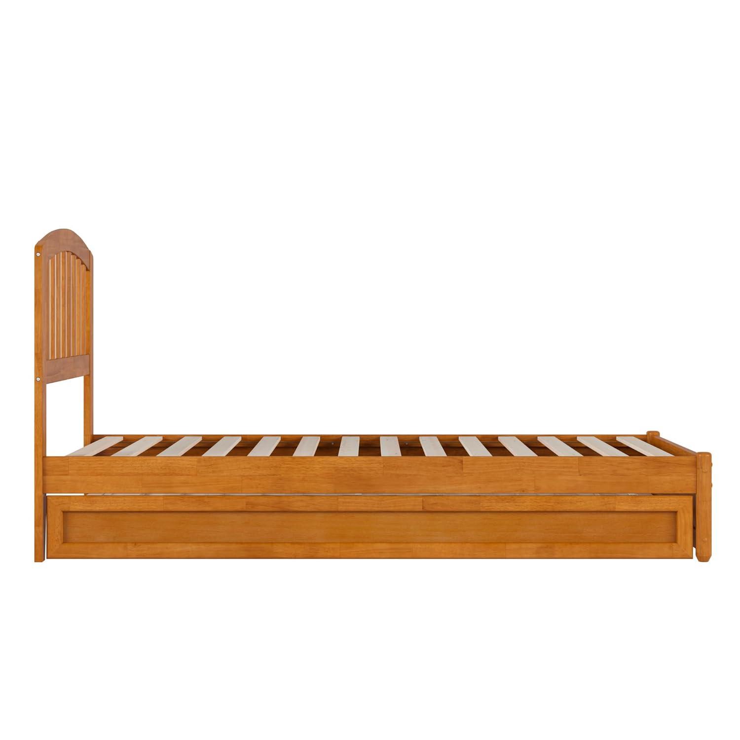 Lucia Twin XL Wood Platform Bed with Panel Footboard & Twin XL Trundle in White