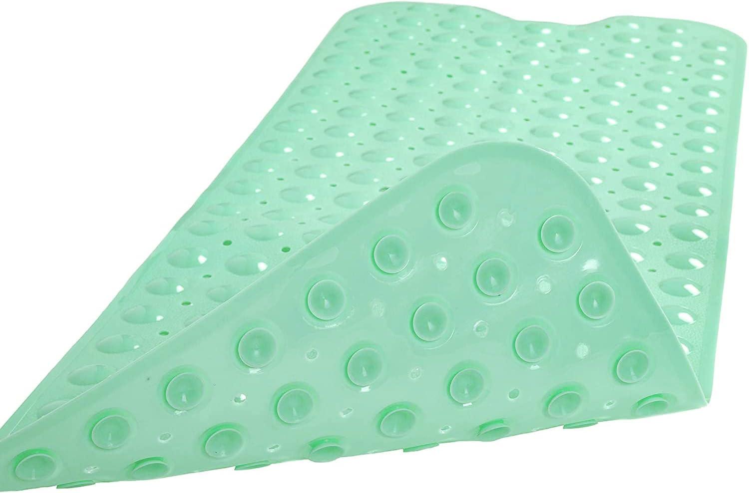 Bathtub Mats for Shower Tub Extra Long Non-Slip Bath Mat, 39 x 16 Inch Shower Mat with Drain Holes and Suction Cups, Bath Tub Mat for Bathroom with Machine Washable (Clear)