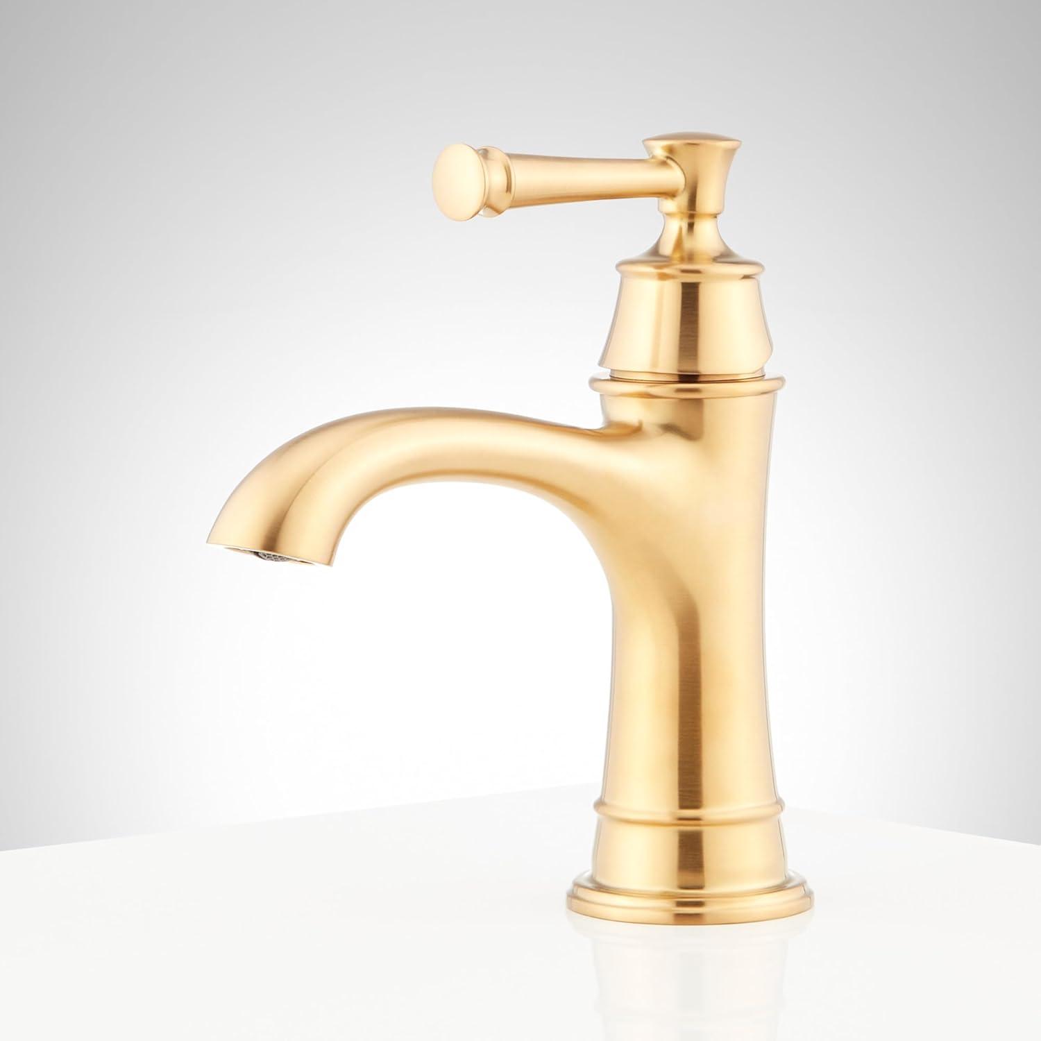 Signature Hardware 447837 Beasley 1.2 GPM Single Hole Bathroom Faucet with Pop-Up Drain Assembly