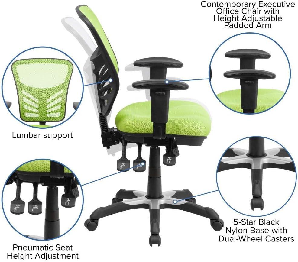 Flash Furniture Mid-Back Mesh Multifunction Executive Swivel Ergonomic Office Chair with Adjustable Arms