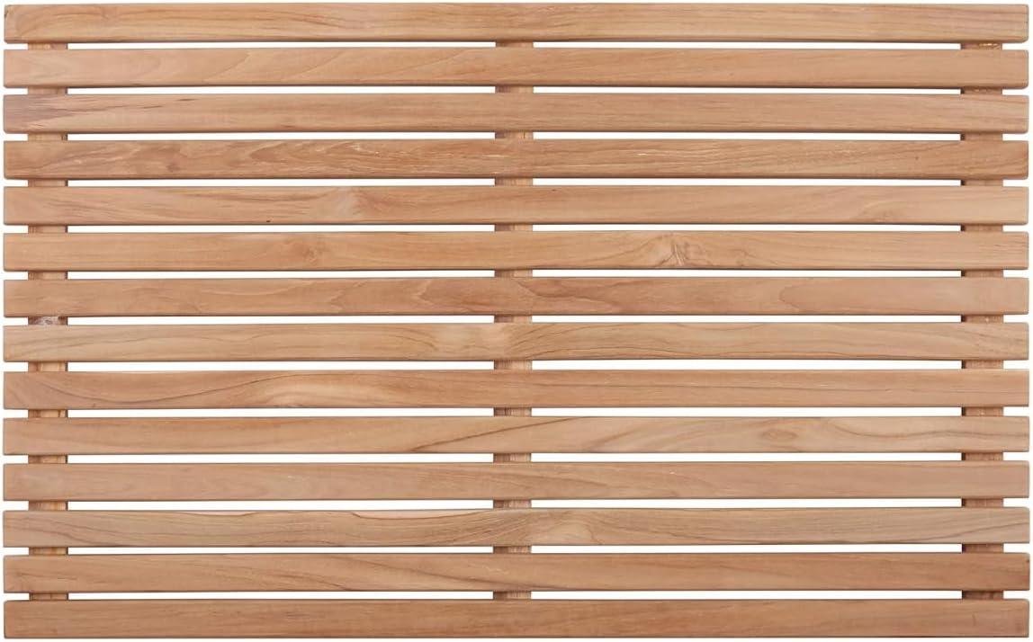 Nordic Teak 31.4" x 19.6" Natural Shower and Bath Mat - Beige