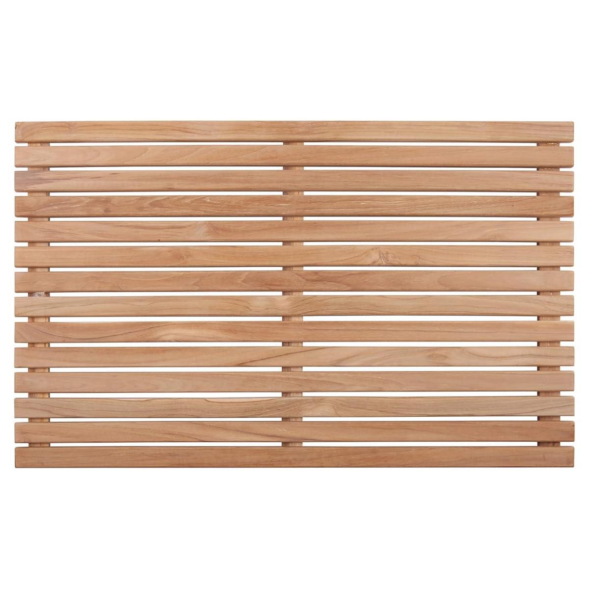 Nordic Teak 31.4" x 19.6" Natural Shower and Bath Mat - Beige