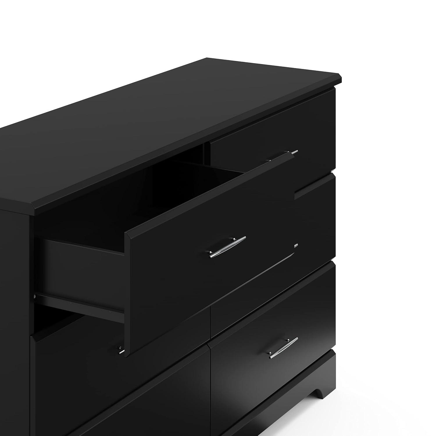 Storkcraft Brookside 6-Drawer Nursery Dresser in Sleek Black