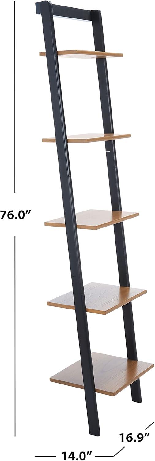 Allaire 5 Tier Leaning Etagere - Natural / Charcoal - Safavieh