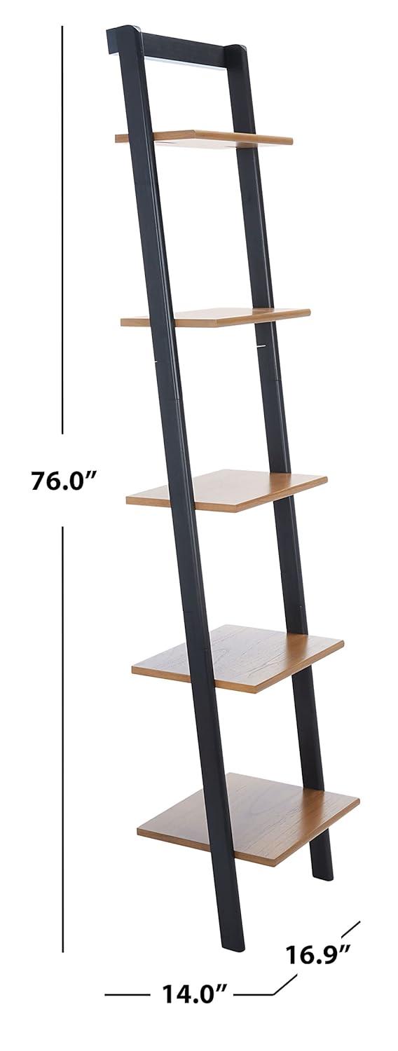 Yassi 5 Tier Leaning Etagere - ETG9403 - Natural/Charcoal - Safavieh