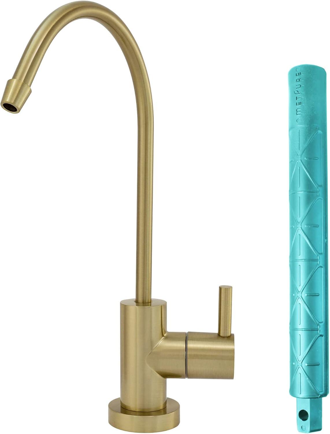 Metpure Water Filtration Faucet Brushed Gold Euro Style Non Air Gap Reverse Osmosis Drinking Water Dispenser With Faucet Wrench