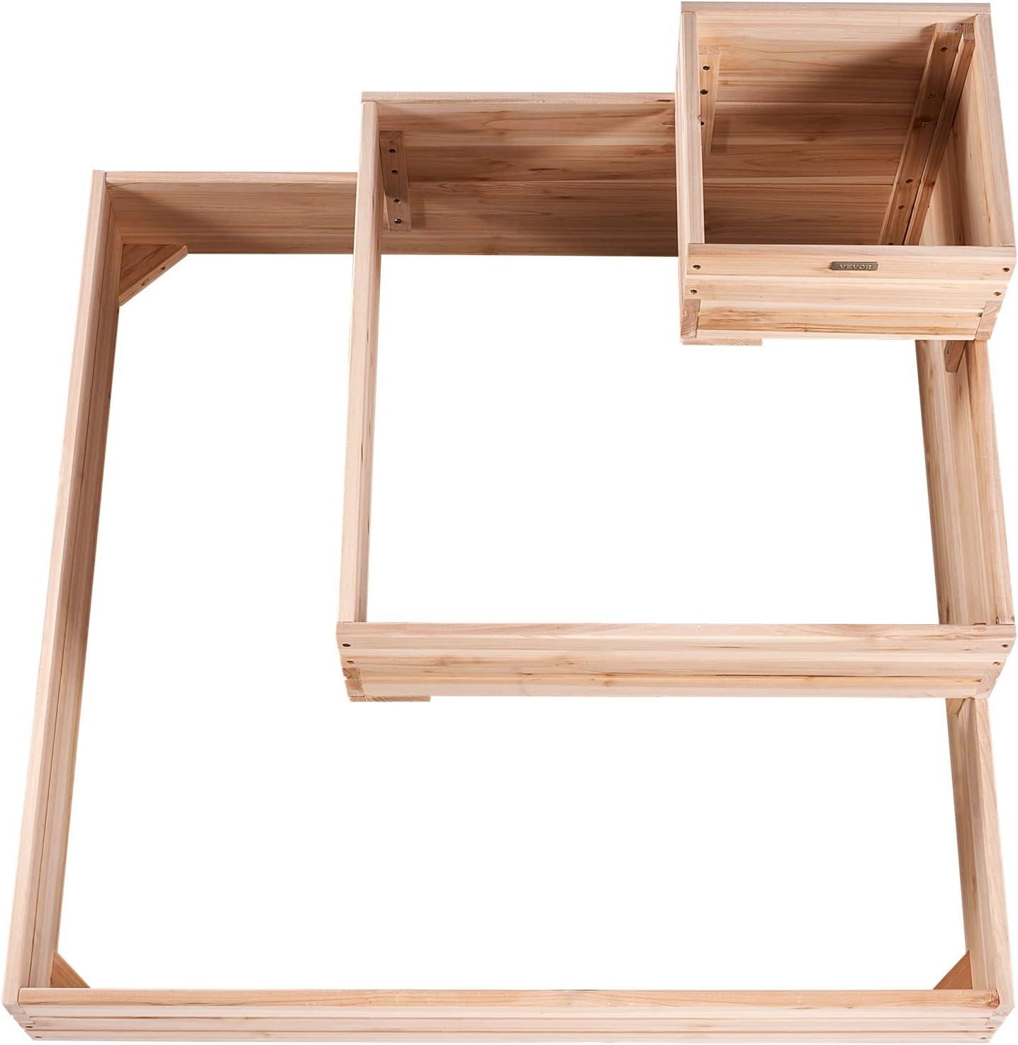 Burlywood Wooden Raised Garden Bed Planter 44.5"x44.5"x20.1"