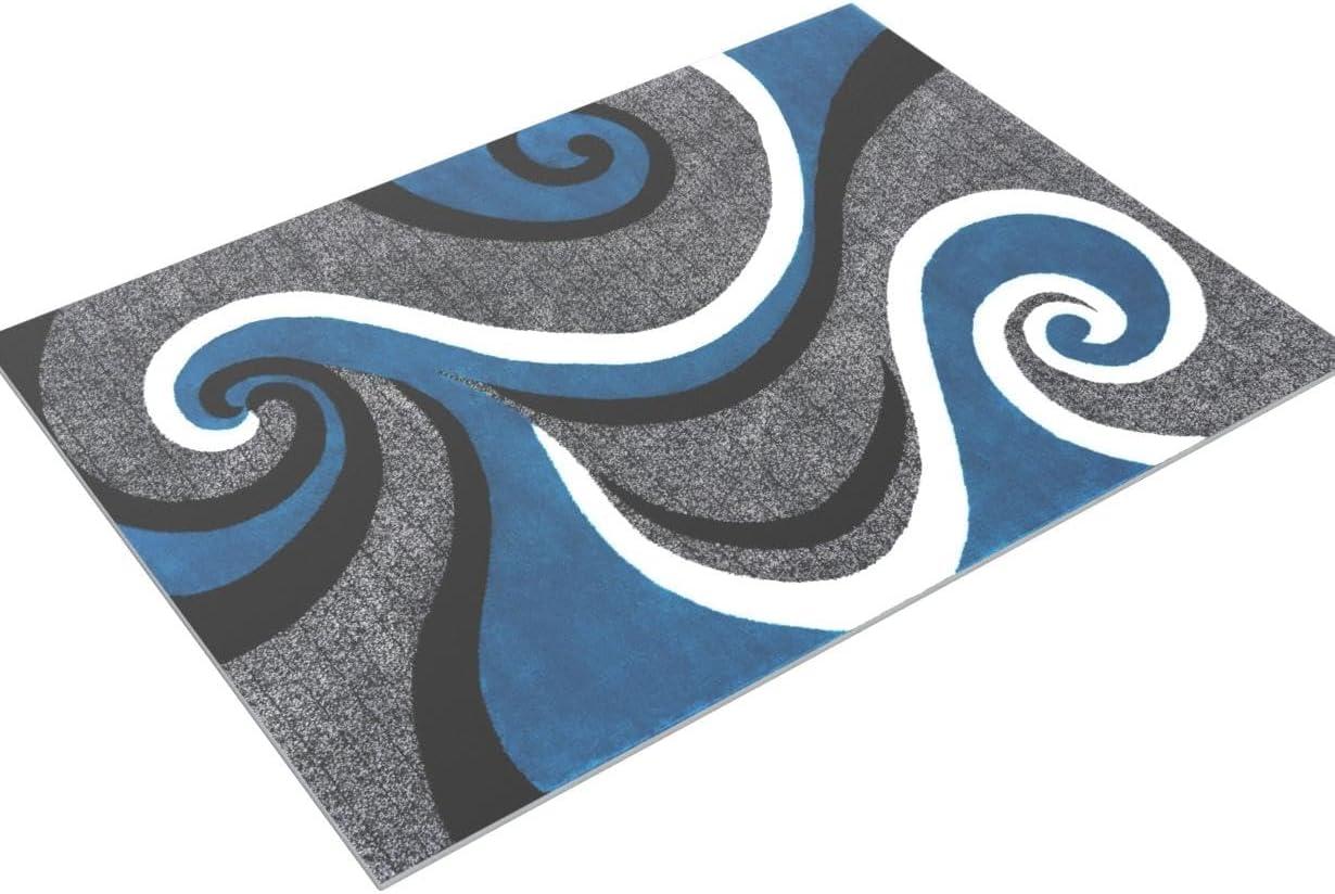 Luxe Weavers Contemporary Abstract Geometric Swirl Area Rug