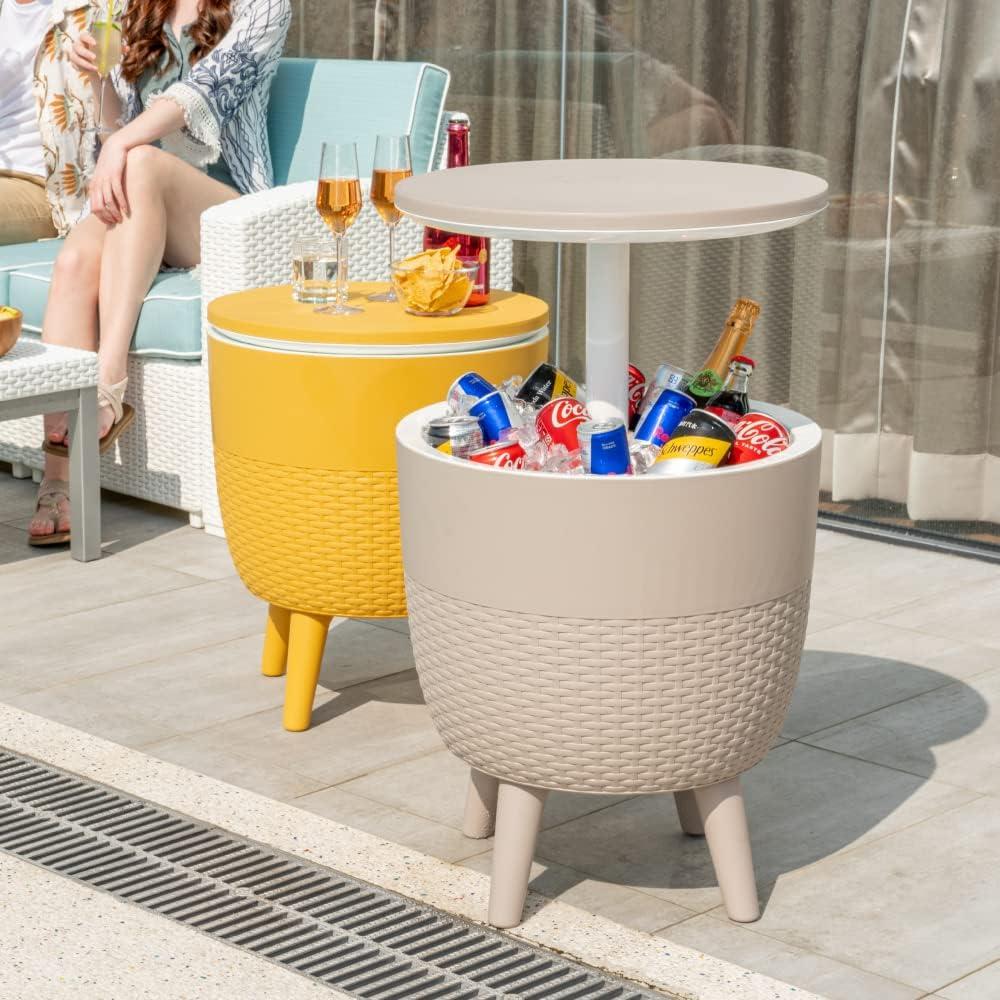 Cancun Resin Outdoor 2-In-1 Side Table and Cooler