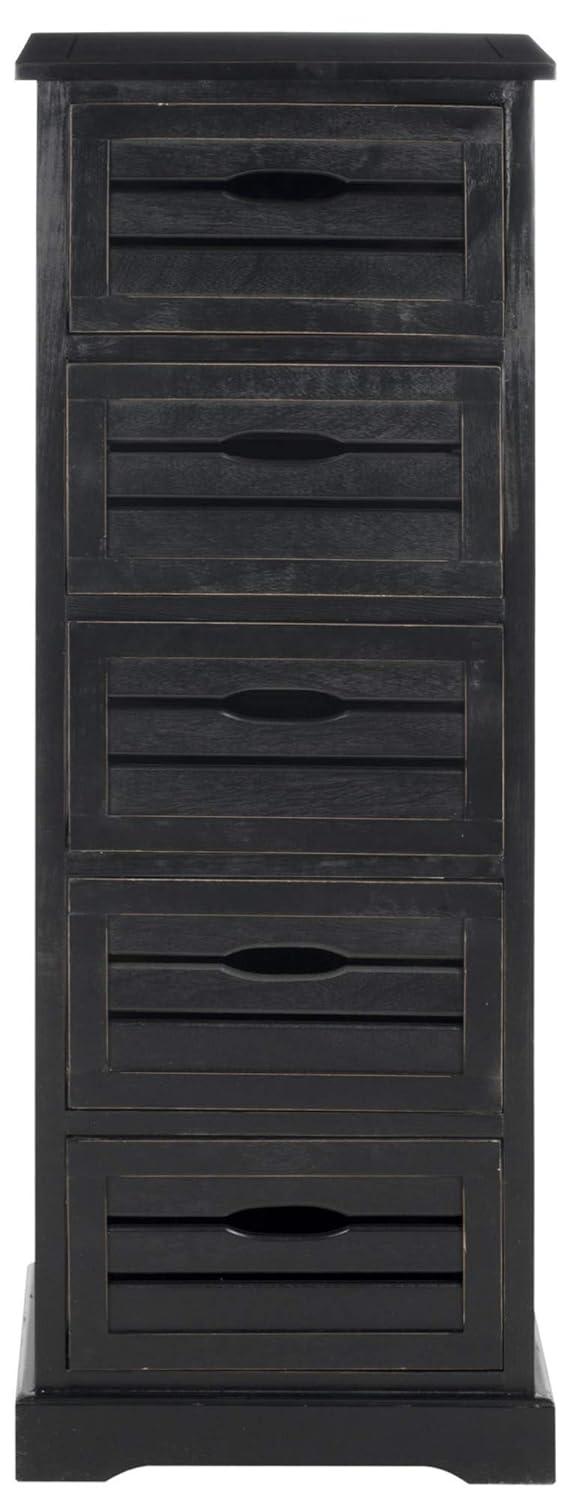 Samara 5 Drawer Cabinet - AMH5714 - Distressed Black - Safavieh Couture