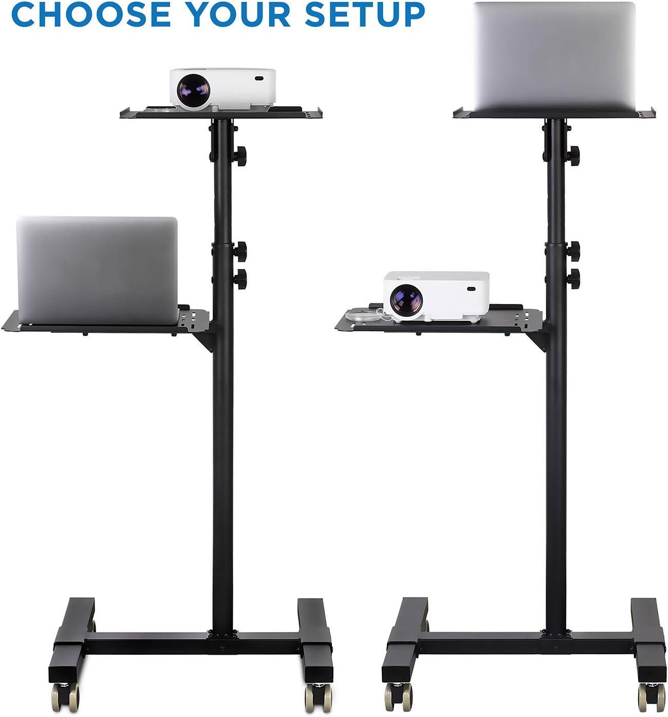 Mount-it Mount-It! Mobile Projector and Laptop Stand with 2 Shelves, Rolling Cart
