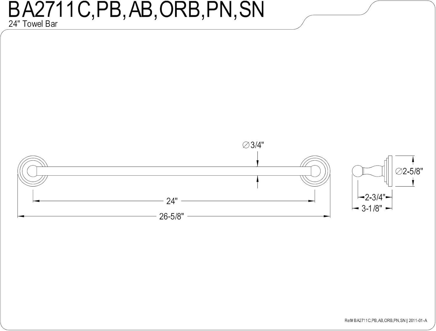 Kingston Brass Milano 24-Inch Towel Bar