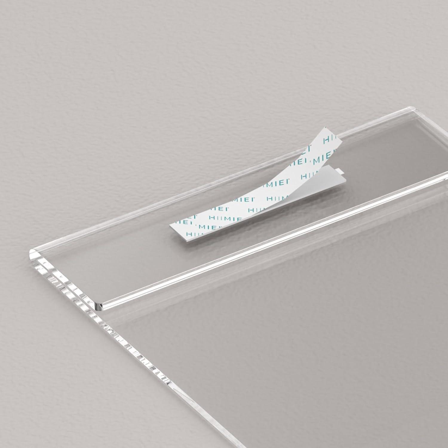 HIIMIEI Acrylic Wall Sign Holder 8.5x11 Inch Horizontal with 3M Tape, 8 1/2 x 11 Clear Plastic Plexiglass Sign Holder for Office, Home, Store, Restaurant-No Drilling(6 Pack)