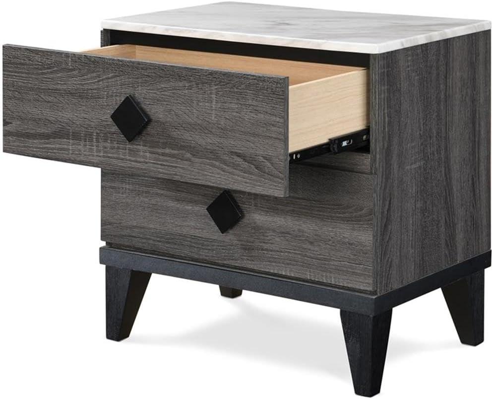 Sutton Micah Modern Side Table with 2-Drawers