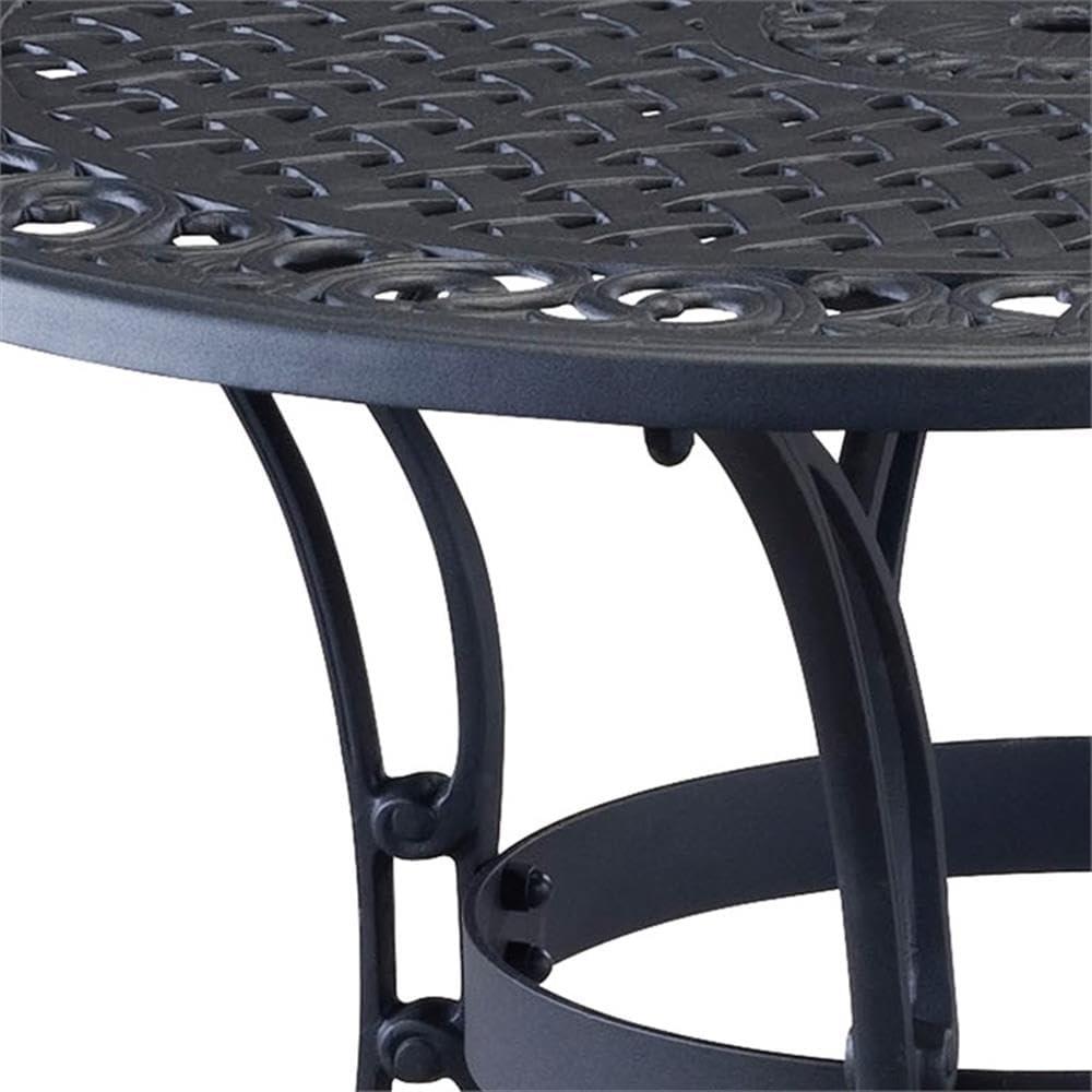 Homestyles Sanibel Aluminum Outdoor Dining Table in Black