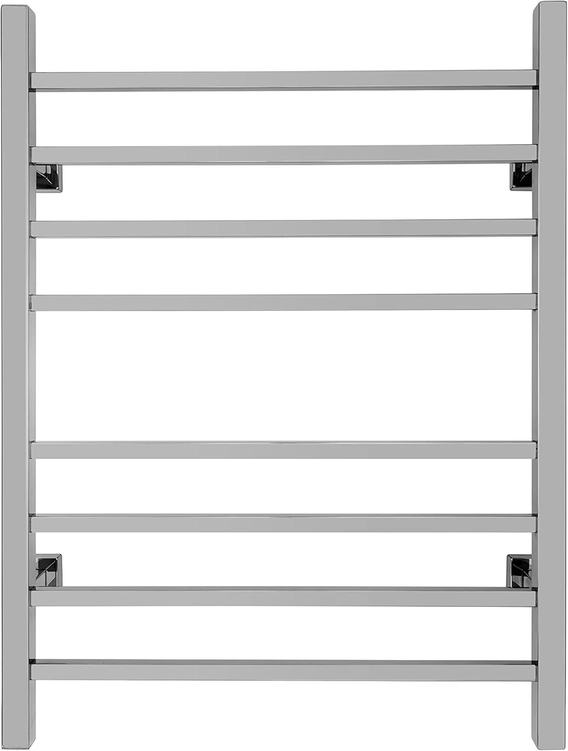 Sierra Electric Wall-mounted Towel Warmer, Polished, 8 Bars, Dual Connection