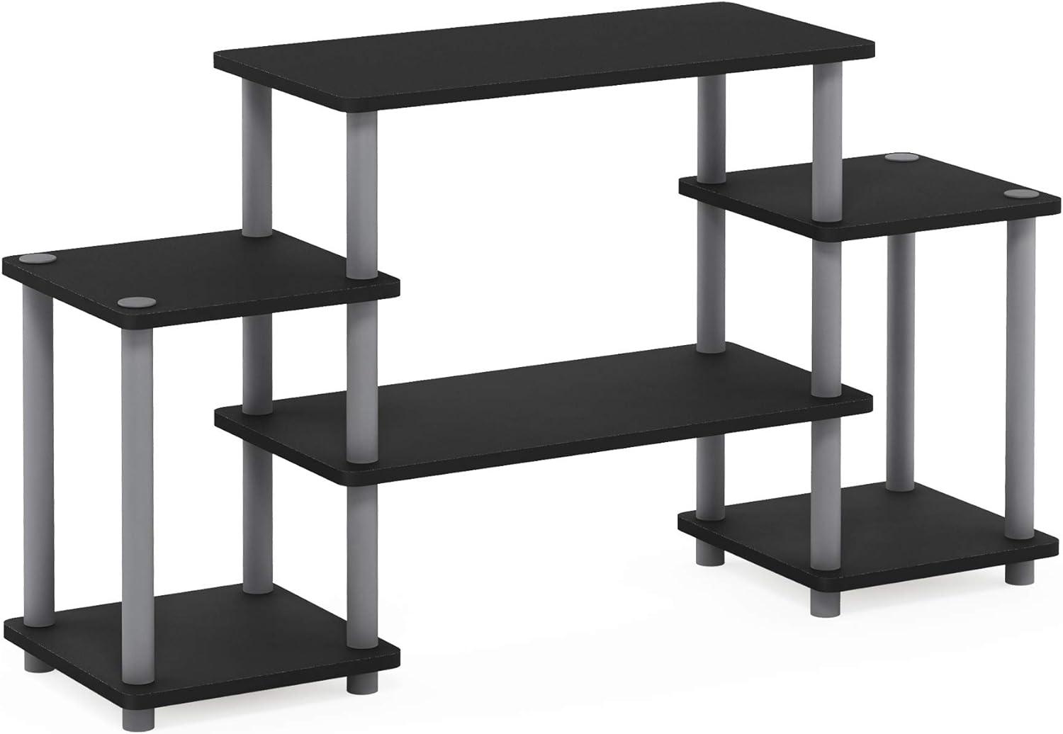 Sleek 41.5" Black & Gray PVC Composite Media Stand