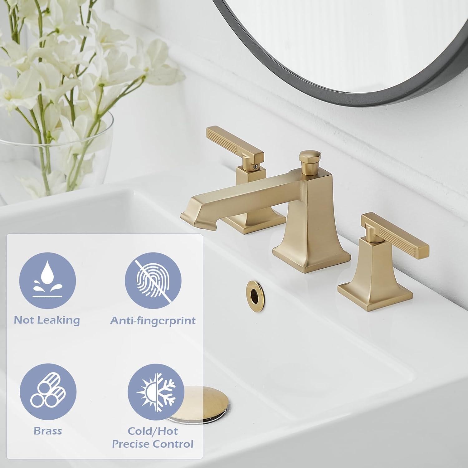 Widespread 2-handle Bathroom Faucet with Drain Assembly