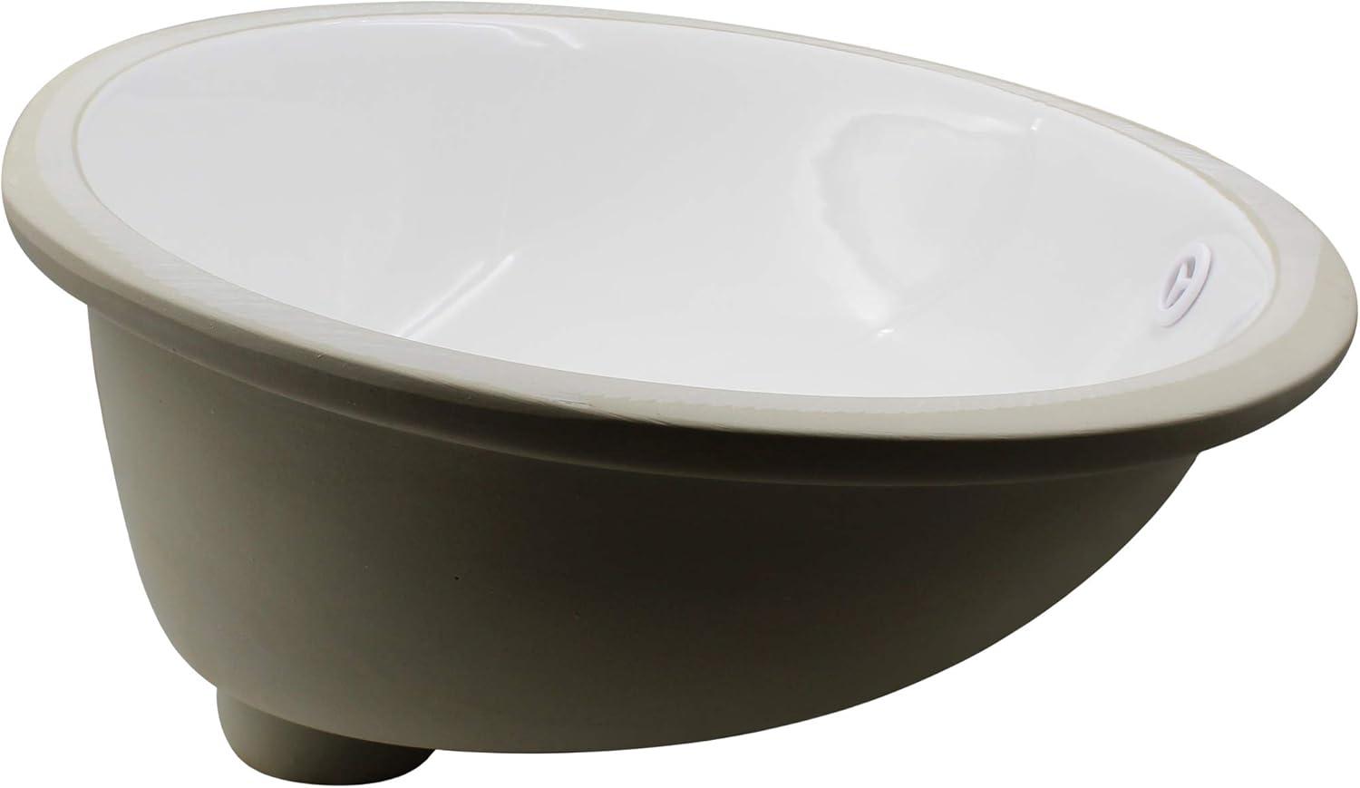 Novatto 19.5'' White Porcelain Oval Bathroom Sink with Overflow